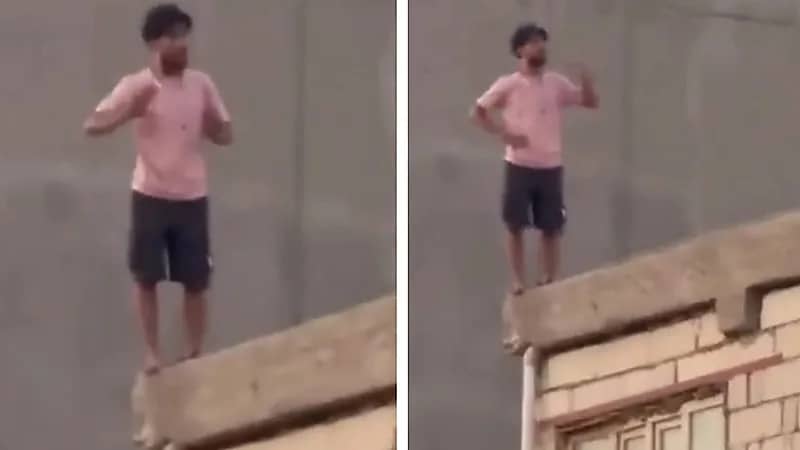 مشهد صادم لعراقي يحاول الانتحار بعد خلاف مع زوجته.. فيديو