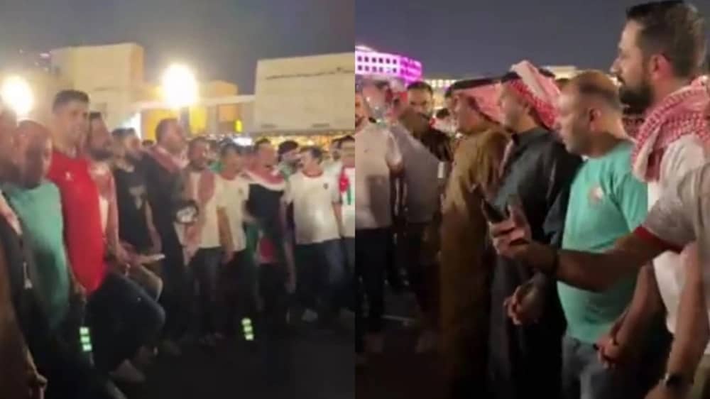 احتفالات جماهير الأردن في سوق واقف بعد التأهل لنصف النهائي .. فيديو