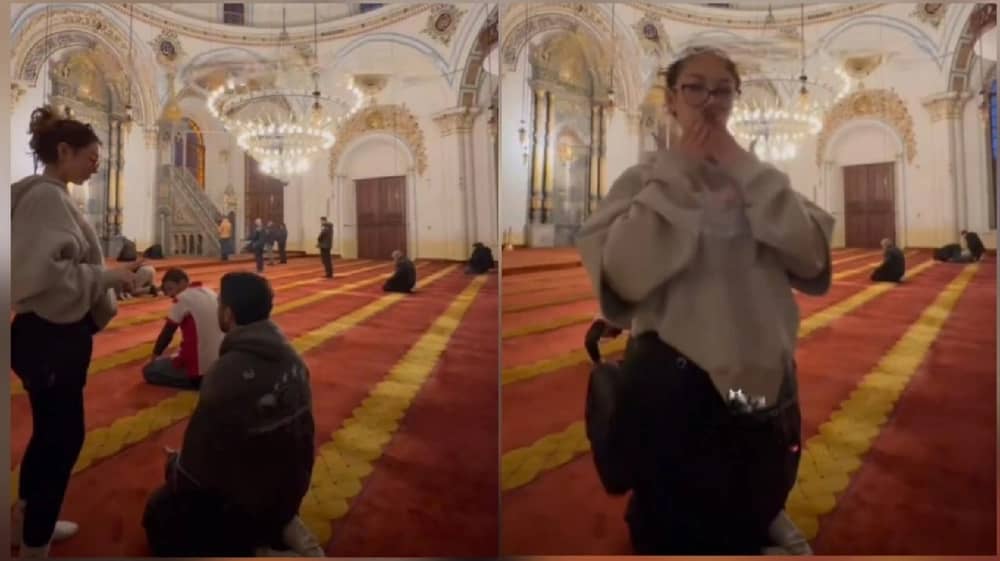 فتاة ترقص داخل مسجد وتثير استياءً واسعًا بتركيا.. فيديو