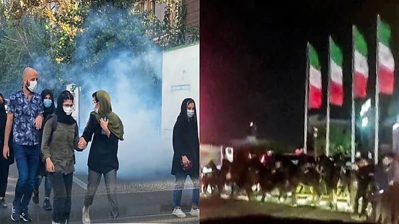 فيديو..الملالي يستعين بالخيول لقمع الاحتجاجات!