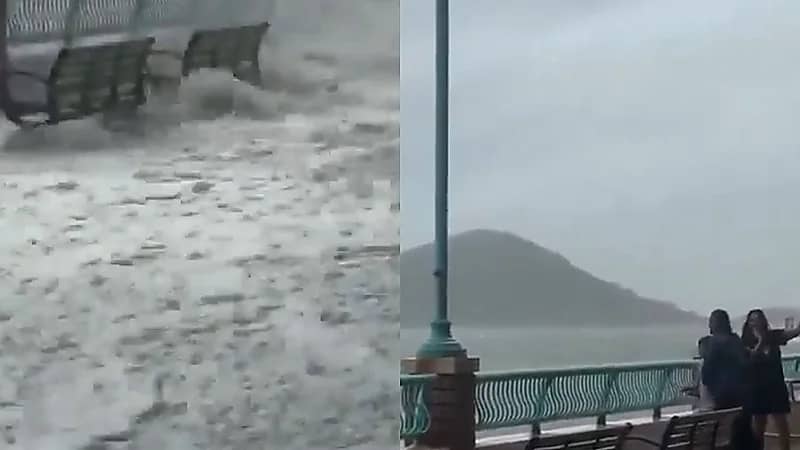 اعتقال سيدتين لتعريض طفل للخطر خلال إعصار راغاسا.. فيديو